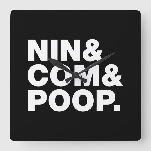 NIN & COM & POOP. VIERKANTE KLOK (Voorkant)