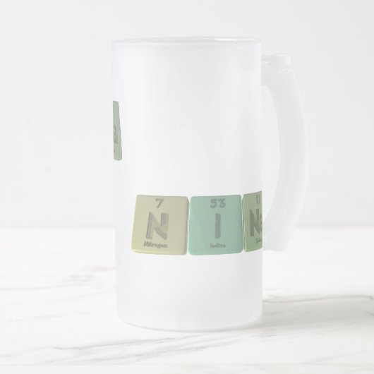 Nina als stikstof Iodine Natrium Matglas Bierpul (Voorkant rechts)