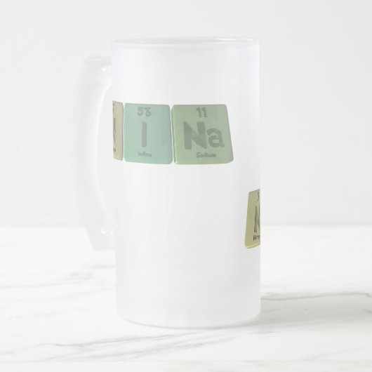 Nina als stikstof Iodine Natrium Matglas Bierpul (Voorkant links)