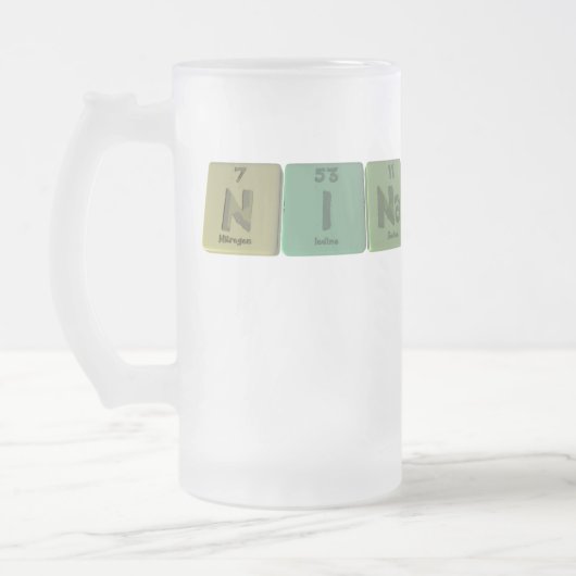 Nina als stikstof Iodine Natrium Matglas Bierpul (Links)