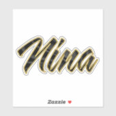Nina black gold Lettering Aufkleber Sticker (Vel)