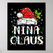 Nina Claus Kerstman Hoed Matching Familie Xma Poster (Voorkant)