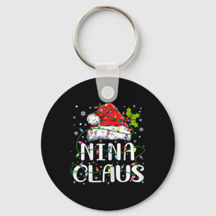 Nina Claus Kerstman Hoed Matching Familie Xma Sleutelhanger