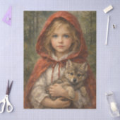 Niña con lobo tissuepapier (Craft)