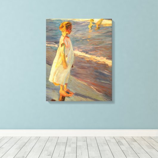 Niña door Joacquin Sorolla Canvas Afdruk (Insitu (Houten vloer))