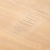 Nina eenvoudige elegante bruiloft acryl uitnodigingen (Laagn)