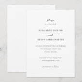 Nina eenvoudige elegante bruiloft save the date (Voorkant / Achterkant)