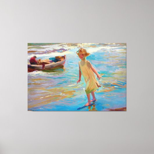 Niña en la playa, Valencia door Joaquin Sorolla 19 Canvas Afdruk (Voorkant)