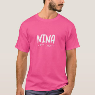 Nina Est 2024 Lola Moederdag Nieuwe Oma Zwanger T-shirt