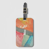 Nina Gepersonaliseerde Zonsondergang Abstracte Kun Bagagelabel (Voorkant (verticaal))
