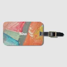 Nina Gepersonaliseerde Zonsondergang Abstracte Kun Bagagelabel