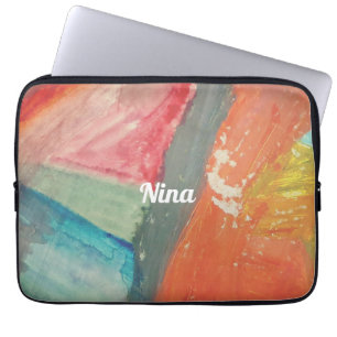 Nina Gepersonaliseerde Zonsondergang Abstracte Kun Laptop Sleeve