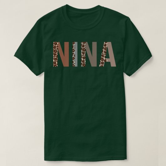 Nina Leopard print mam Cute Moederdag Funny Gran T-shirt (Design voorkant)