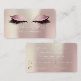 Nina Makeup Eyebrow Lashes Glitter Pink Luxury Visitekaartje