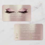 Nina Makeup Eyebrow Lashes Glitter Pink Luxury Visitekaartje (Voorkant / Achterkant)