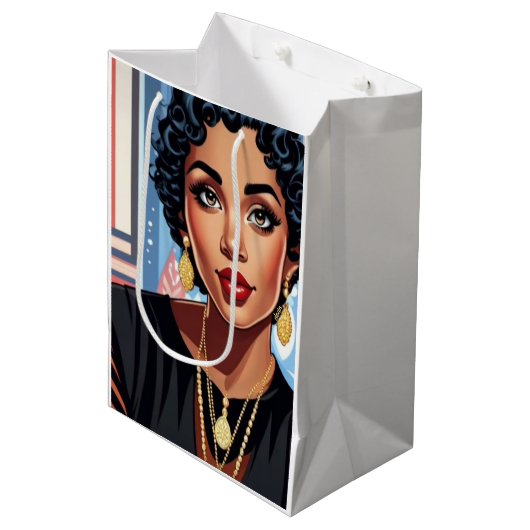 Nina medium geschenktas cadeauzakje (Voorkant Gekanteld)
