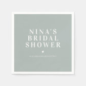 NINA Minimalistische Boheemse Saliegroene Bruiloft Servet (Voorkant)