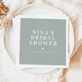NINA Minimalistische Boheemse Saliegroene Bruiloft Servet