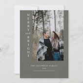 NINA Modern Boho Sage Green Photo-kerstkaart Kaart (Voorkant)