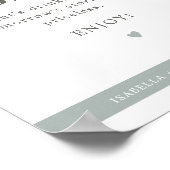 NINA Modern Sage Green Open Bar Weddenschap Poster (Hoek)