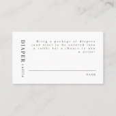 NINA Moderne Minimale Sage Green Diaper Raffle Plaatskaartje (Voorkant)