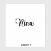 Nina Naam - Handgeschreven kalligrafie Sticker (Vel)