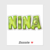 Nina Name Kiwi Design Aufkleber Sticker (Vel)