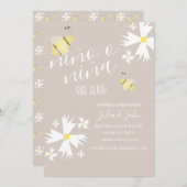 Nina o Nino Gender onthulling Cute Bee Earthy Tone Kaart (Voorkant / Achterkant)