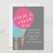 Nina o Nino Gender Reopenbaart Tassel Balloon Kaart (Voorkant)