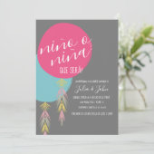 Nina o Nino Gender Reopenbaart Tassel Balloon Kaart (Staand voorkant)