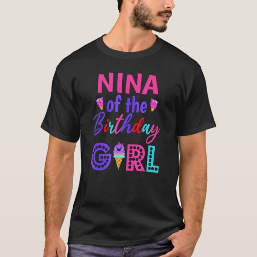 Nina of the Birthday Girl Grandma Ice Cream First T-shirt (Voorkant)