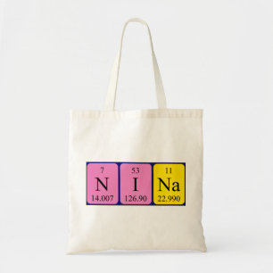 Nina Periodieke Naam canvas tas