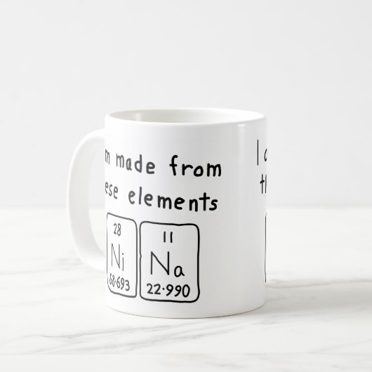 Nina Periodieke Naam mok (Voorkant links)