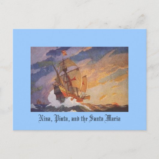 Nina, Pinta en de Santa Maria Briefkaart (Voorkant)