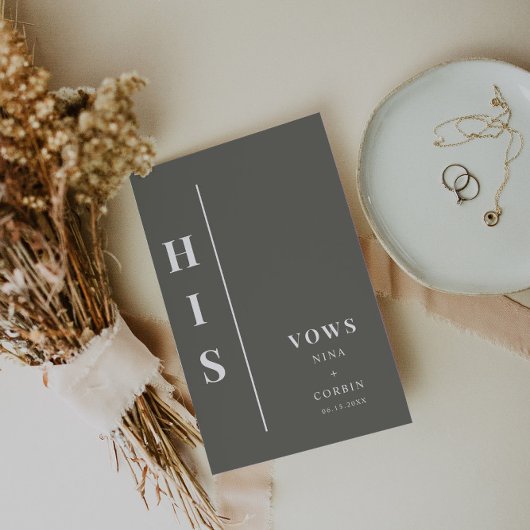 NINA Sage Green Boho Zijn Wedding Vow Book Kaart