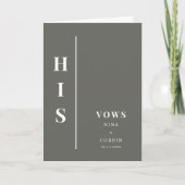 NINA Sage Green Boho Zijn Wedding Vow Book Kaart (Voorkant)