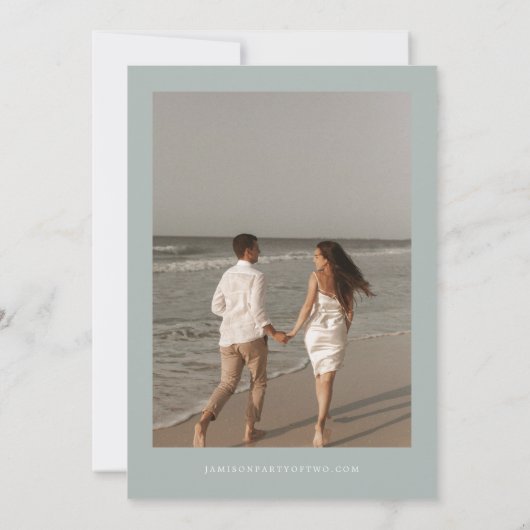 NINA Sage Green Modern Minimalist Save the Date Kaart (Achterkant)