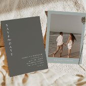 NINA Sage Green Modern Minimalist Save the Date Kaart