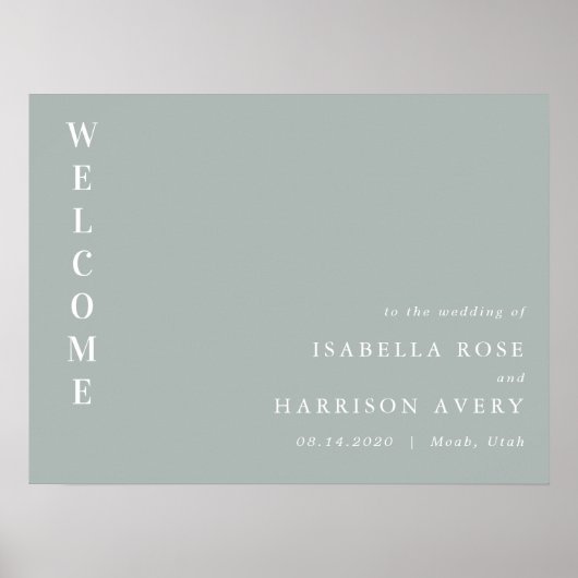 NINA Sage Groen Boheems Minimalistisch Welkomstbor Poster (Voorkant)