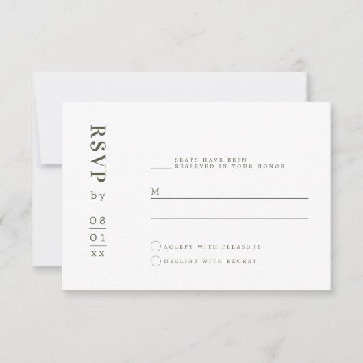 NINA Sage Groene Minimalistische Boheemse RSVP-kaa Kaart (Voorkant)