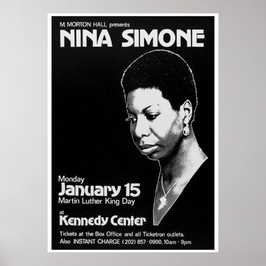 Nina Simone Jazz Live Concert Poster (Voorkant)