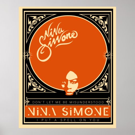 Nina Simone Oranje Poster (Voorkant)