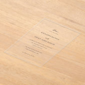 Nina Simple Elegant Wedding Sla de datum op Acryl Uitnodigingen (Laagn)