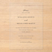Nina Simple Elegant Wedding Sla de datum op Acryl Uitnodigingen (Voorkant)