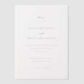 Nina Simple Elegant Wedding Sla de datum op Vellum Uitnodigingen (Voorkant)