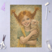 niña traviesa con mono tissuepapier (Craft)