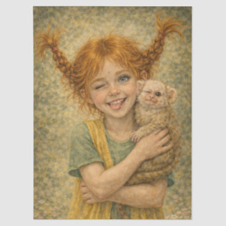 niña traviesa con mono tissuepapier