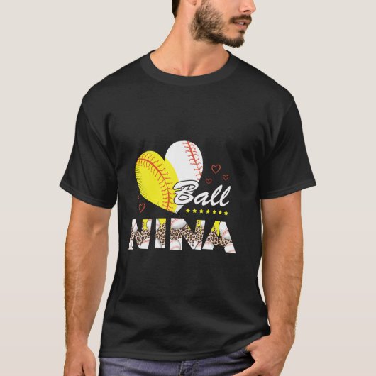 Nina van beide honkbal softbal moederdag voor fa t-shirt (Voorkant)