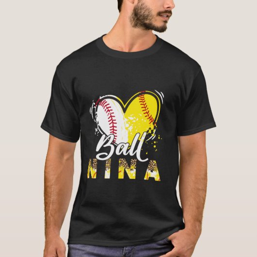 Nina van beide honkbal softbal sport matching fami t-shirt (Voorkant)