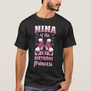 Nina van de verjaardagsprinses rollerschaatsen ska t-shirt